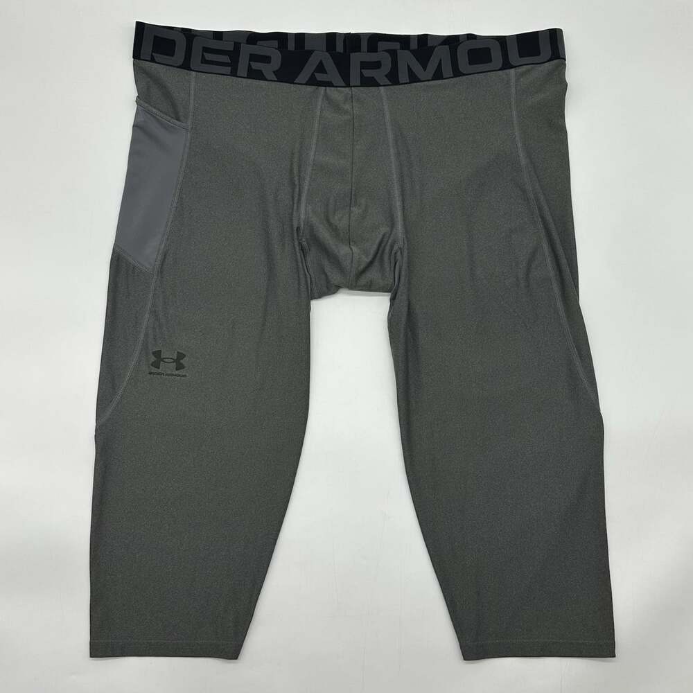 Under Armour Heat Gear Men's Size 4XL Gray Cropped Athletic Compression Leggings